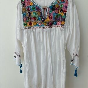 Embroidered White Boho Top